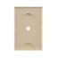 Telephone And Coaxial Wallplate, Ivory, 0.40" Hole Cutout, Single-Gang, Mid-Size, PJ11V