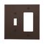Combination Wallplate, Brown, Toggle, Decorator Cutout, Polycarbonate, Two- Gang, Mid-Size, PJ126B