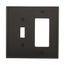 Combination Wallplate, Black, Toggle, Decorator Cutout, Polycarbonate, Two- Gang, Mid-Size, PJ126BK