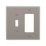 Combination Wallplate, Gray, Toggle, Decorator Cutout, Polycarbonate, Two- Gang, Mid-Size, PJ126GY