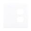 Combination Wallplate, White, Duplex Receptacle, Blank Cutout, Polycarbonate, 2- Gang, Mid-Size, PJ138W