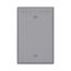 Blank Wallplate, Box Mount, Gray, Blank Cutout, Polycarbonate, Single- Gang, Mid-Size, PJ13GY
