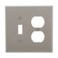 Combination Wallplate, Gray, Toggle, Duplex Receptacle Cutout, Polycarbonate, 2- Gang, Mid-Size, PJ18GY