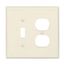 Combination Wallplate, Lt. Almond, Toggle, Duplex Receptacle Cutout, 2-Gang, Mid-Size, PJ18LA
