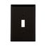 Toggle Wallplate, Black, Toggle Cutout, Polycarbonate, Single- Gang, Mid-Size, PJ1BK