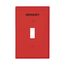 Toggle Wallplate, Premarked "Emergency", Red, Toggle Cutout, Single-Gang, Mid-Size, PJ1EMRD