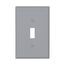 Toggle Wallplate, Gray, Toggle Cutout, Polycarbonate, Single- Gang, Mid-Size, PJ1GY
