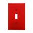 Toggle Wallplate, Red, Toggle Cutout, Polycarbonate, Single- Gang, Mid-Size, PJ1RD