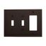 Combination Wallplate, Brown, Toggle, Toggle, Decorator Cutout, Polycarbonate, 3- Gang, Mid-Size, PJ226B