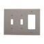 Combination Wallplate, Gray, Toggle, Toggle, Decorator Cutout, Polycarbonate, 3- Gang, Mid-Size, PJ226GY