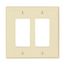 Mid-Size Decorator Wallplate, Almond, Decorator, Polycarbonate, 2, Mid-Size, PJ262A