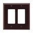 Decorator / Gfci Wallplate, Brown, Decorator Cutout, Polycarbonate, Two- Gang, Mid-Size, PJ262B
