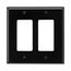 Decorator / Gfci Wallplate, Black, Decorator Cutout, Polycarbonate, Two- Gang, Mid-Size, PJ262BK