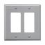 Decorator / Gfci Wallplate, Gray, Decorator Cutout, Polycarbonate, Two- Gang, Mid-Size, PJ262GY