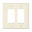 Decorator / Gfci Wallplate, Lt. Almond, Decorator Cutout, Polycarbonate, 2- Gang, Mid-Size, PJ262LA