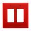 Decorator / Gfci Wallplate, Red, Decorator Cutout, Polycarbonate, Two- Gang, Mid-Size, PJ262RD
