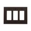 Decorator / Gfci Wallplate, Brown, Decorator Cutout, Polycarbonate, Three- Gang, Mid-Size, PJ263B