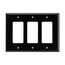 Decorator / Gfci Wallplate, Black, Decorator Cutout, Polycarbonate, Three- Gang, Mid-Size, PJ263BK