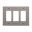 Decorator / Gfci Wallplate, Gray, Decorator Cutout, Polycarbonate, Three- Gang, Mid-Size, PJ263GY