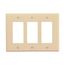 Decorator / Gfci Wallplate, Ivory, Decorator Cutout, Polycarbonate, Three- Gang, Mid-Size, PJ263V