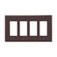 Decorator / Gfci Wallplate, Brown, Decorator Cutout, Polycarbonate, Four- Gang, Mid-Size, PJ264B