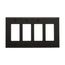Decorator / Gfci Wallplate, Black, Decorator Cutout, Polycarbonate, Four- Gang, Mid-Size, PJ264BK