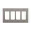 Decorator / Gfci Wallplate, Gray, Decorator Cutout, Polycarbonate, Four- Gang, Mid-Size, PJ264GY
