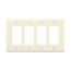 Mid-Size Decorator Wallplate, Light Almond, Decorator, Polycarbonate, 4, Mid-Size, PJ264LA