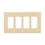 Decorator / Gfci Wallplate, Ivory, Decorator Cutout, Polycarbonate, Four- Gang, Mid-Size, PJ264V