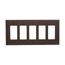 Decorator / Gfci Wallplate, Brown, Decorator Cutout, Polycarbonate, Five- Gang, Mid-Size, PJ265B
