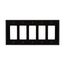 Decorator / Gfci Wallplate, Black, Decorator Cutout, Polycarbonate, Five- Gang, Mid-Size, PJ265BK