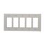 Decorator / Gfci Wallplate, Gray, Decorator Cutout, Polycarbonate, Five- Gang, Mid-Size, PJ265GY