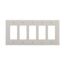 Decorator / Gfci Wallplate, White, Decorator Cutout, Polycarbonate, Five- Gang, Mid-Size, PJ265W