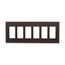 Decorator / Gfci Wallplate, Brown, Decorator Cutout, Polycarbonate, 6-Gang, Mid-Size, PJ266B