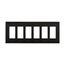 Decorator / Gfci Wallplate, Black, Decorator Cutout, Polycarbonate, 6-Gang, Mid-Size, PJ266BK