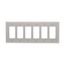 Decorator / Gfci Wallplate, Gray, Decorator Cutout, Polycarbonate, 6-Gang, Mid-Size, PJ266GY