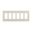 Decorator / Gfci Wallplate, Lt. Almond, Decorator Cutout, Polycarbonate, 6-Gang, Mid-Size, PJ266LA