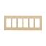 Decorator / Gfci Wallplate, Ivory, Decorator Cutout, Polycarbonate, 6-Gang, Mid-Size, PJ266V