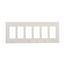Decorator / Gfci Wallplate, White, Decorator Cutout, Polycarbonate, 6-Gang, Mid-Size, PJ266W