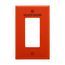 Wallplate, 1 Module Polycarbonate, Decorator, Orange, Isolated Ground Use, PJ26IG