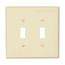 Toggle Wallplate, Almond, Toggle Cutout, Polycarbonate, Two- Gang, Mid-Size, PJ2A