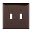 Toggle Wallplate, Brown, Toggle Cutout, Polycarbonate, Two- Gang, Mid-Size, PJ2B
