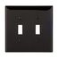 Toggle Wallplate, Black, Toggle Cutout, Polycarbonate, Two- Gang, Mid-Size, PJ2BK