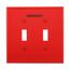 Wallplate, 2 Module Polycarbonate, Red, Emergency Use, PJ2EMRD