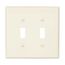 Toggle Wallplate, Lt. Almond, Toggle Cutout, Polycarbonate, Two- Gang, Mid-Size, PJ2LA