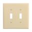 Toggle Wallplate, Ivory, Toggle Cutout, Polycarbonate, Two- Gang, Mid-Size, PJ2V