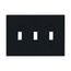 Toggle Wallplate, Black, Toggle Cutout, Polycarbonate, Three- Gang, Mid-Size, PJ3BK