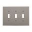 Toggle Wallplate, Gray, Toggle Cutout, Polycarbonate, Three- Gang, Mid-Size, PJ3GY