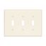 Toggle Wallplate, Lt. Almond, Toggle Cutout, Polycarbonate, Three- Gang, Mid-Size, PJ3LA