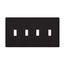 Toggle Wallplate, Black, Toggle Cutout, Polycarbonate, Four- Gang, Mid-Size, PJ4BK